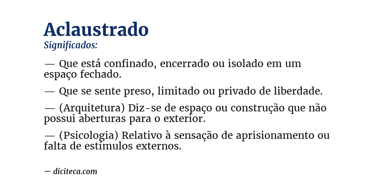 Significado de aclaustrado