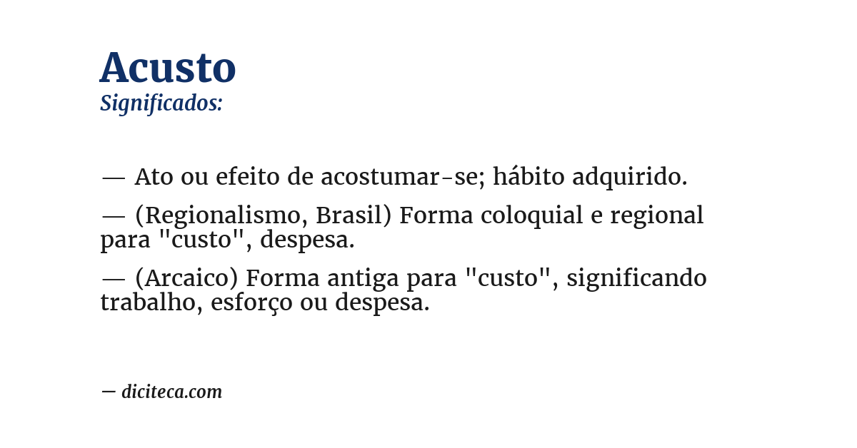 Significado de acusto