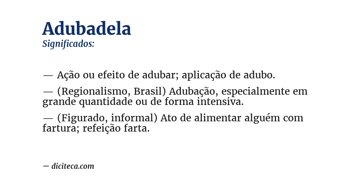 Significado de adubadela