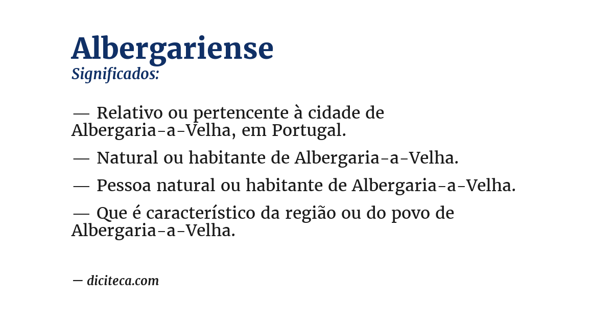 Significado de albergariense