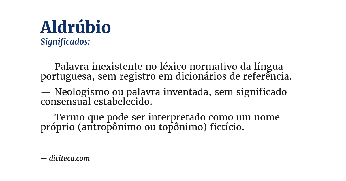 Significado de aldrúbio