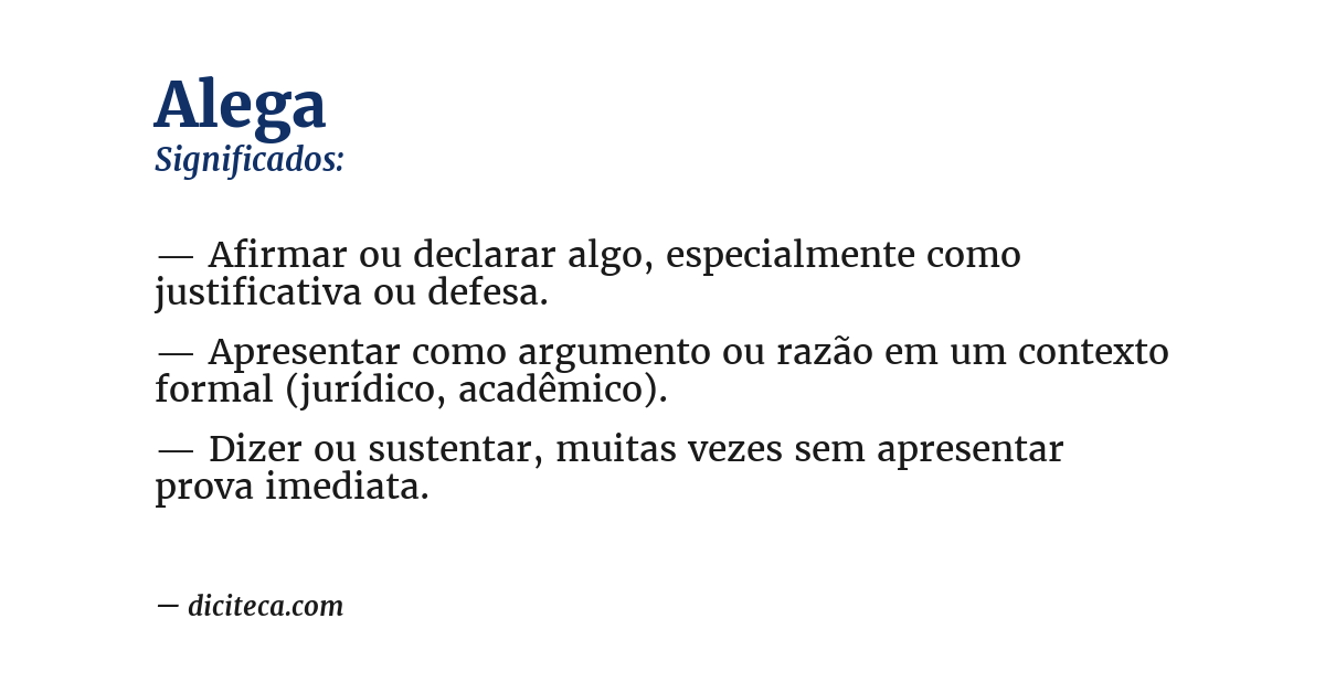 Significado de alega