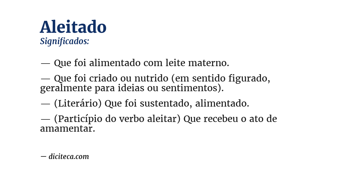 Significado de aleitado