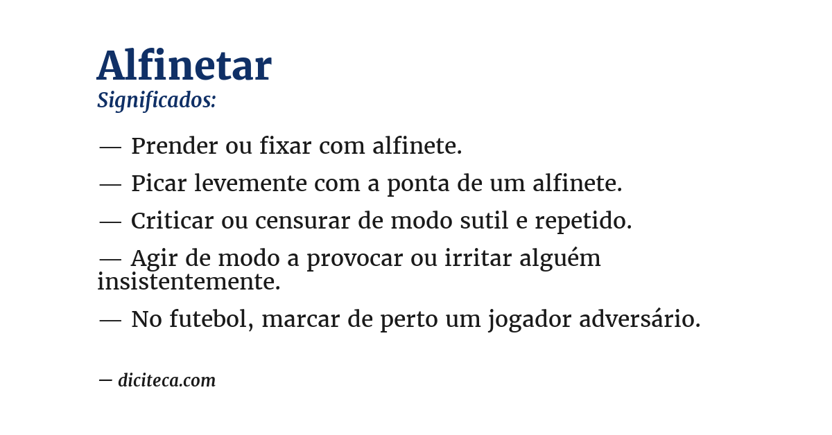 Significado de alfinetar