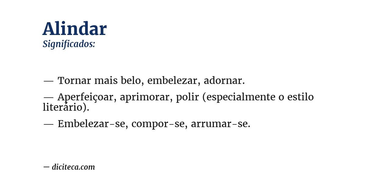 Significado de alindar