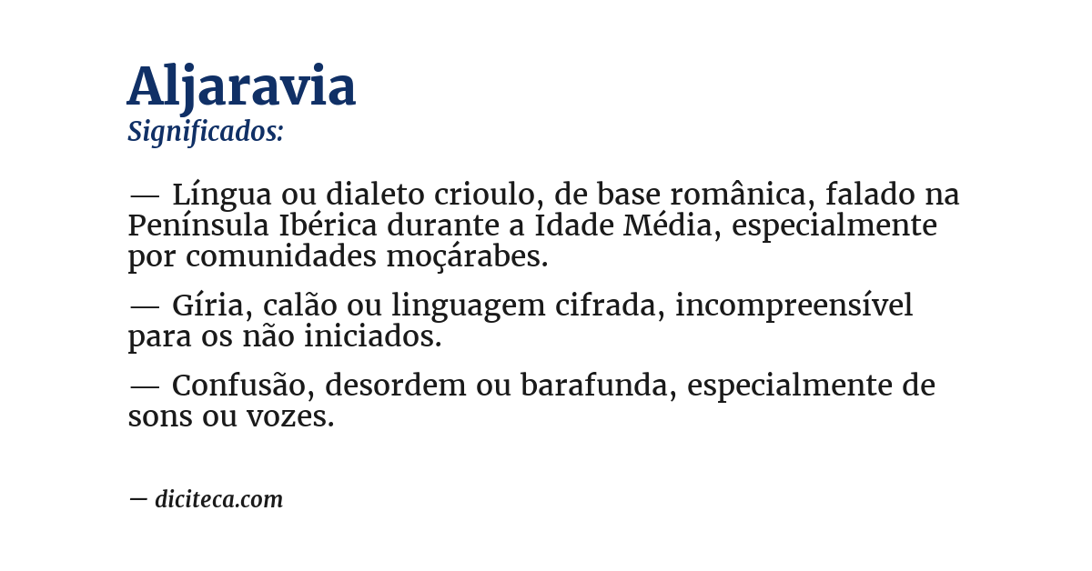 Significado de aljaravia