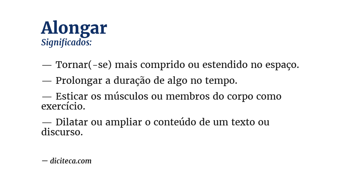 Significado de alongar