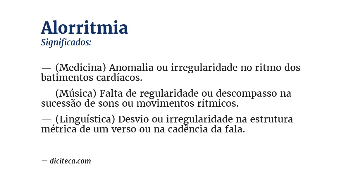Significado de alorritmia
