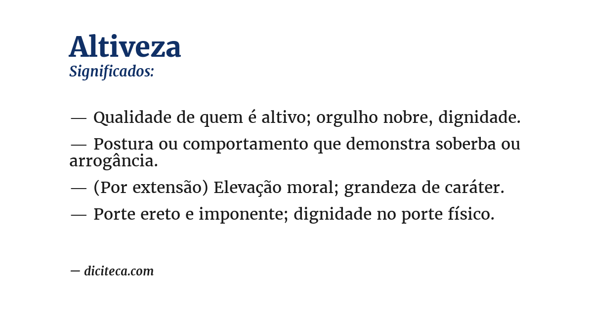 Significado de altiveza
