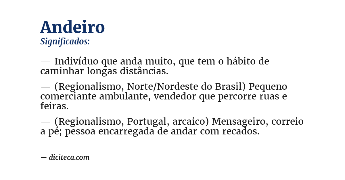 Significado de andeiro