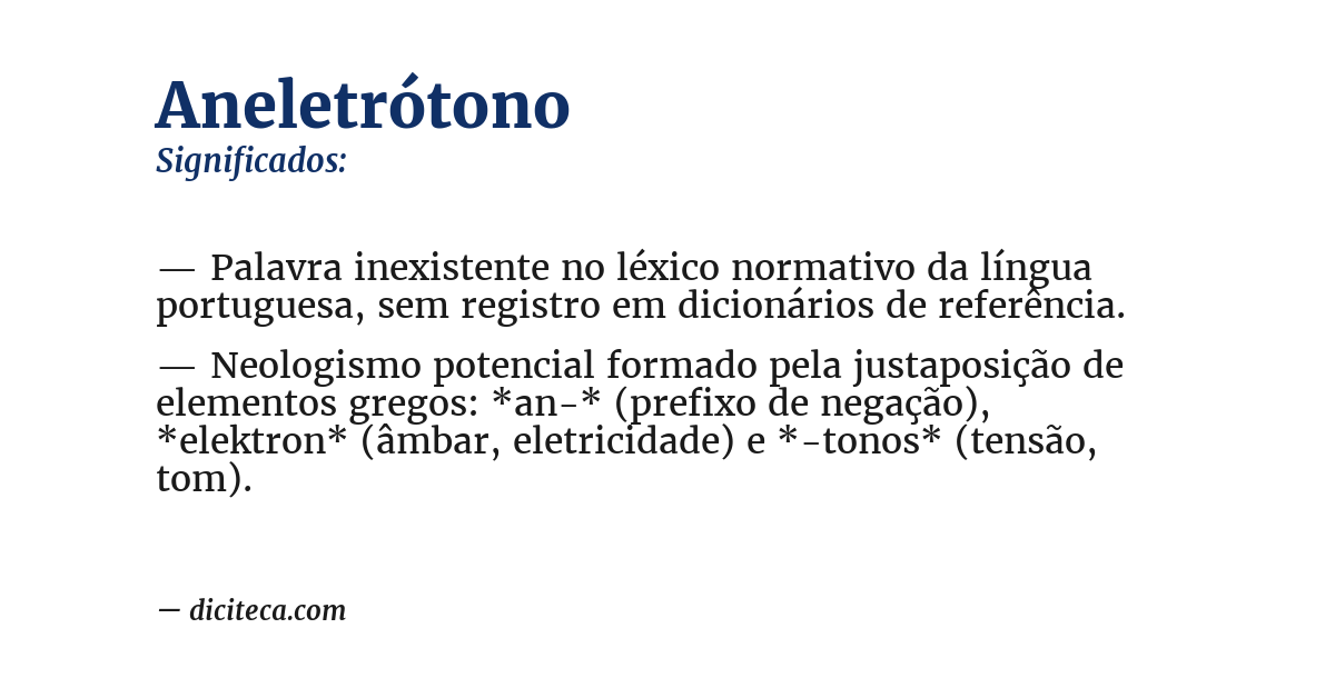 Significado de aneletrótono