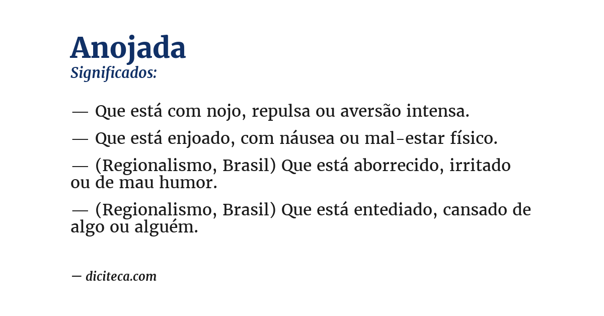 Significado de anojada
