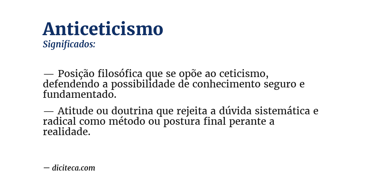 Significado de anticeticismo
