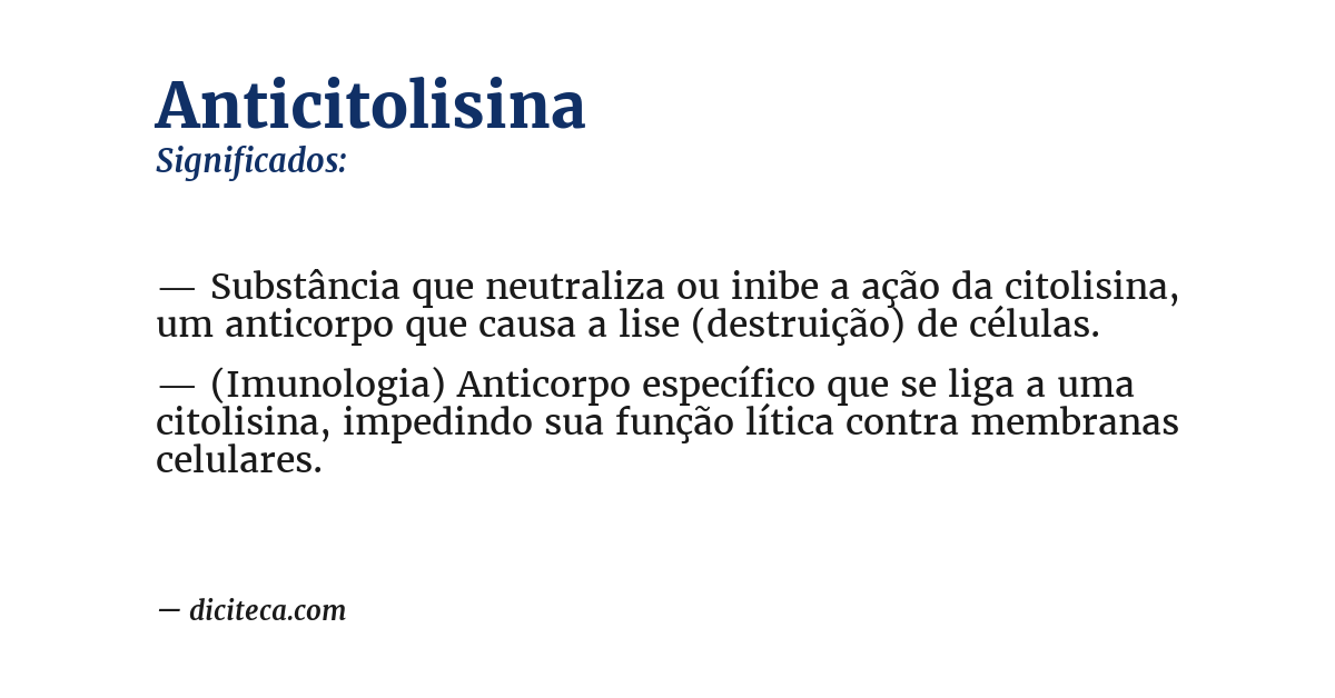 Significado de anticitolisina
