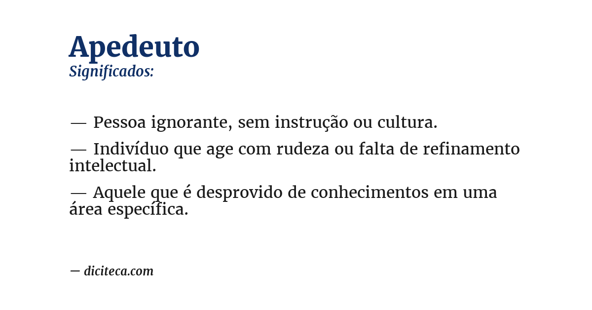 Significado de apedeuto