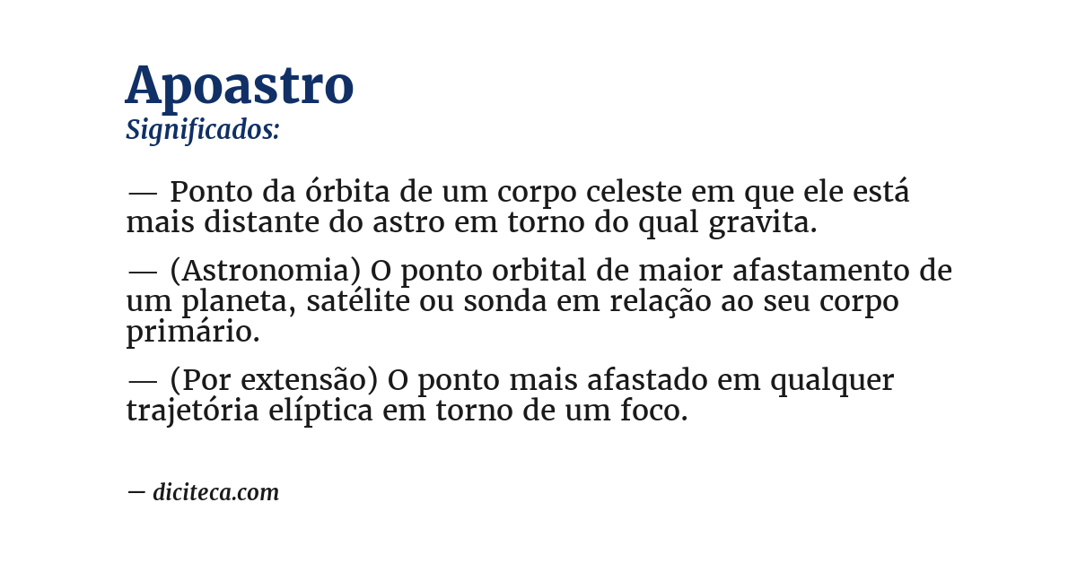 Significado de apoastro