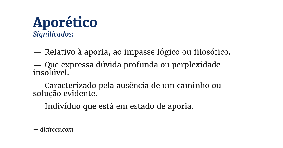 Significado de aporético
