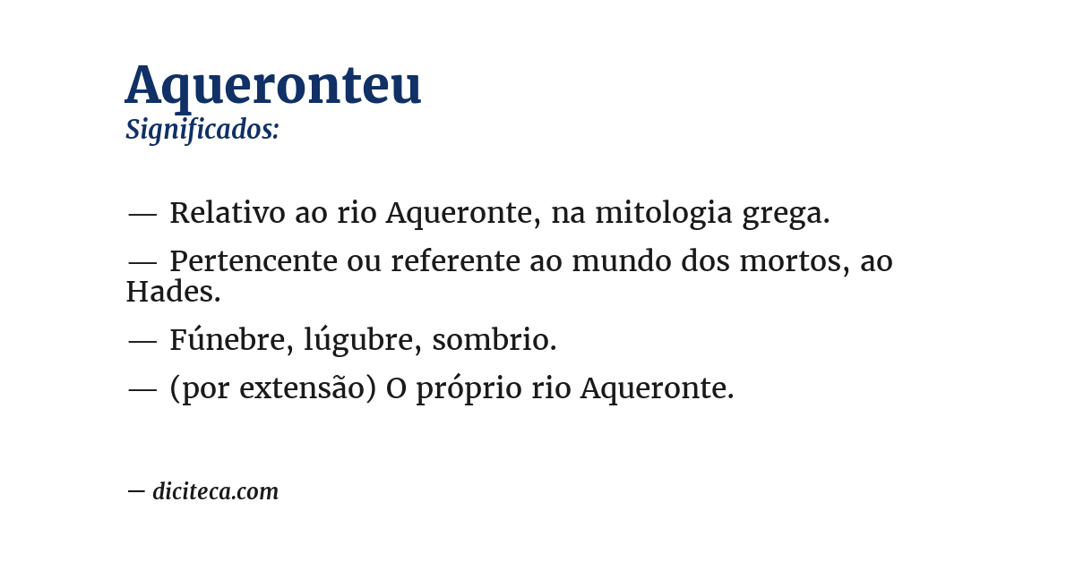 Significado de aqueronteu