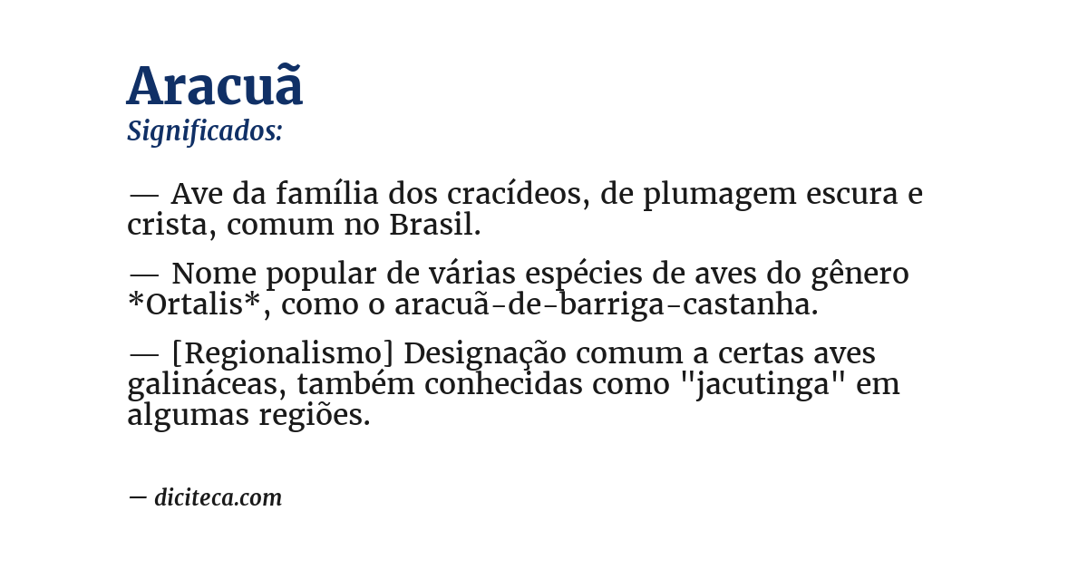 Significado de aracuã