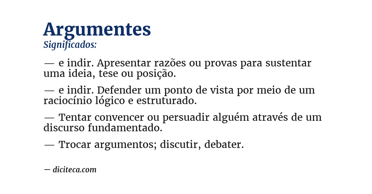 Significado de argumentes