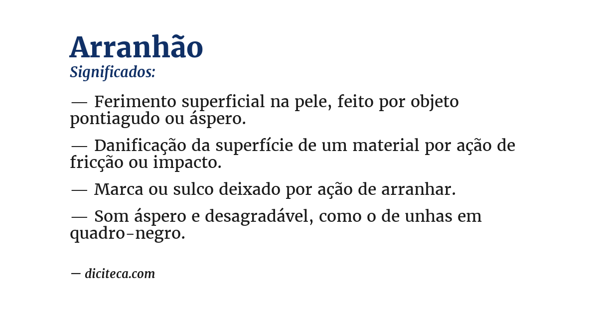 Significado de arranhão