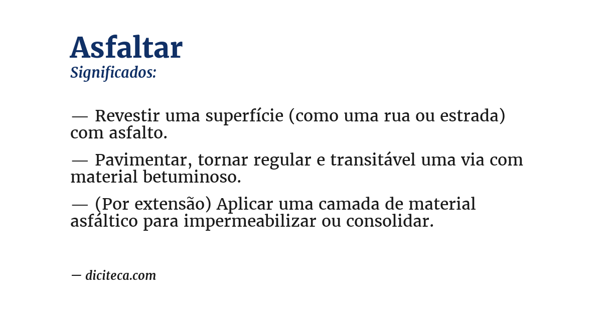 Significado de asfaltar
