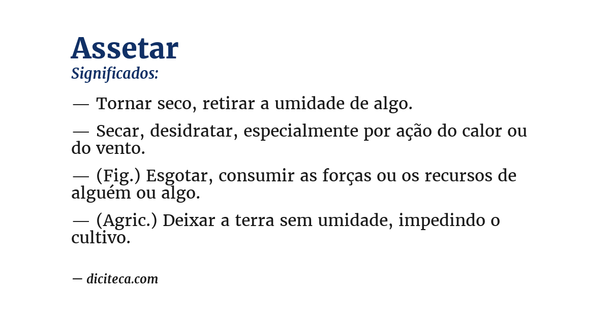 Significado de assetar