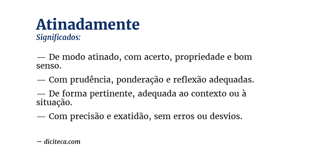 Significado de atinadamente