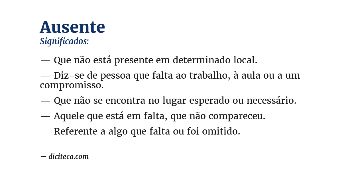 Significado de ausente