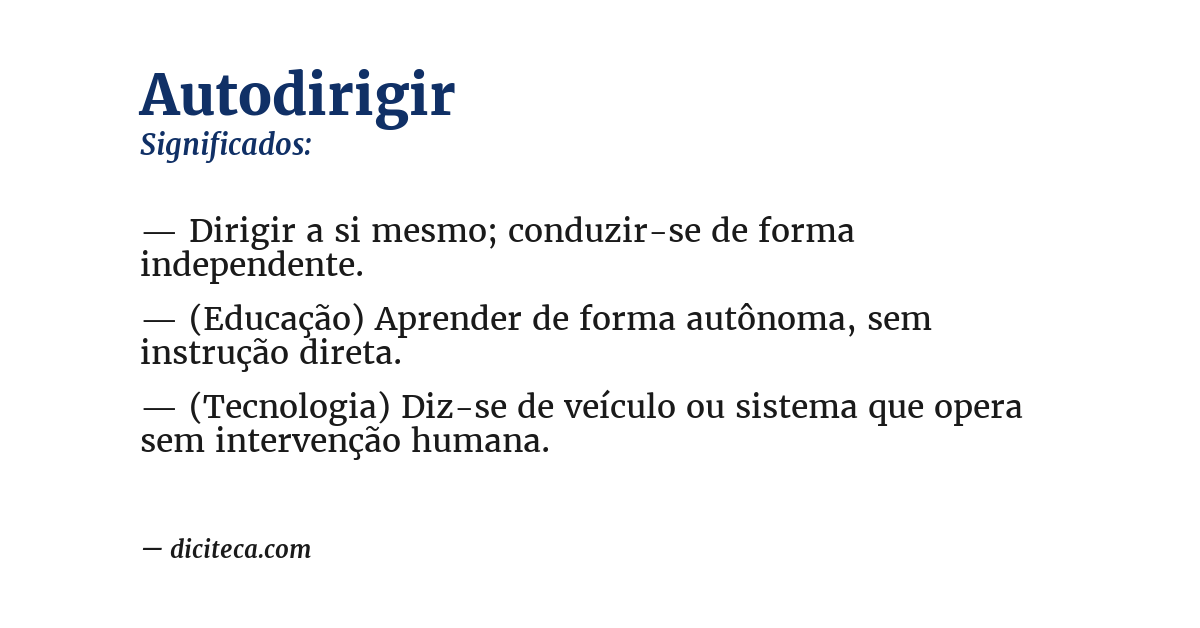 Significado de autodirigir