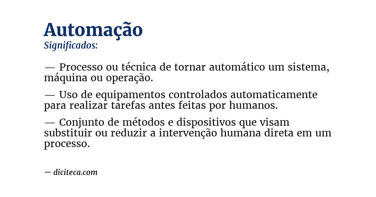 Significado de automação