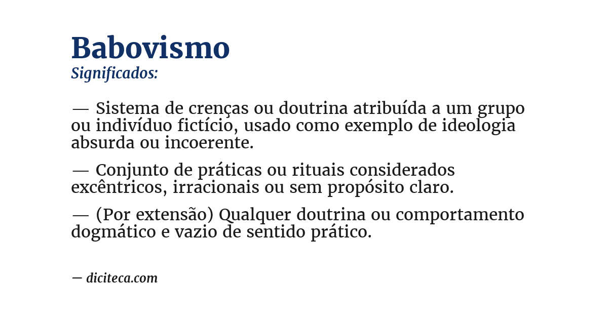 Significado de babovismo