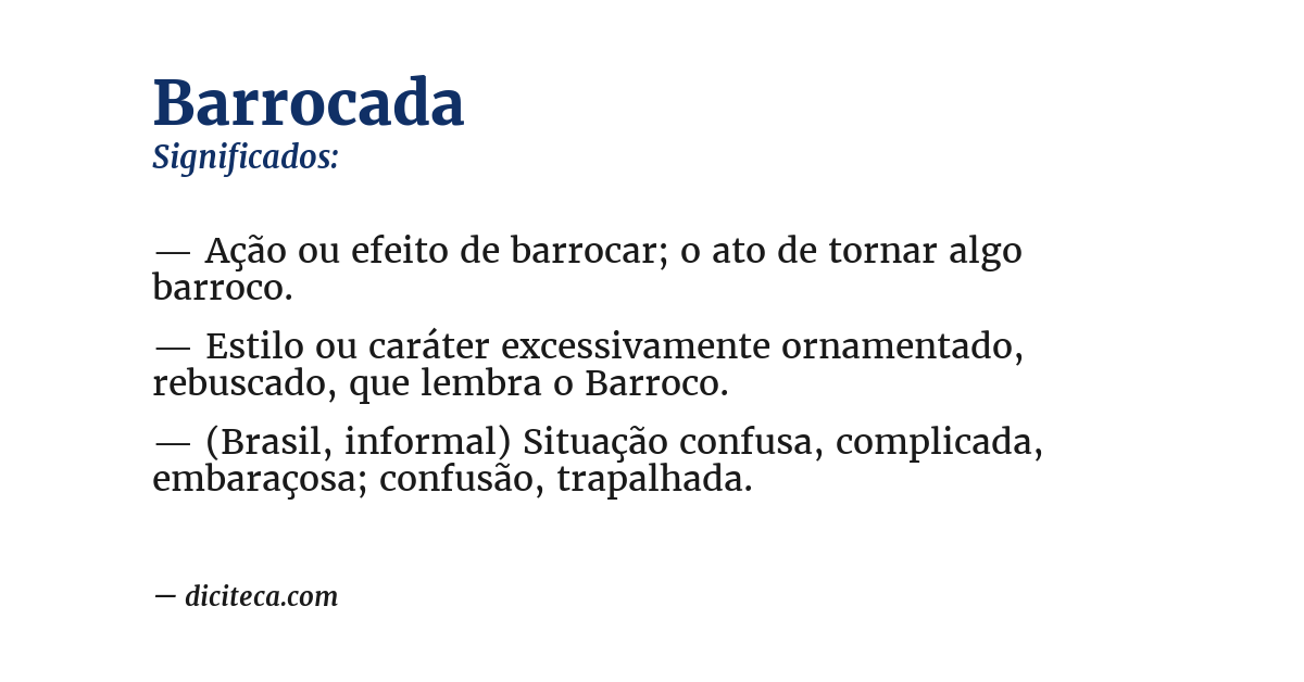 Significado de barrocada