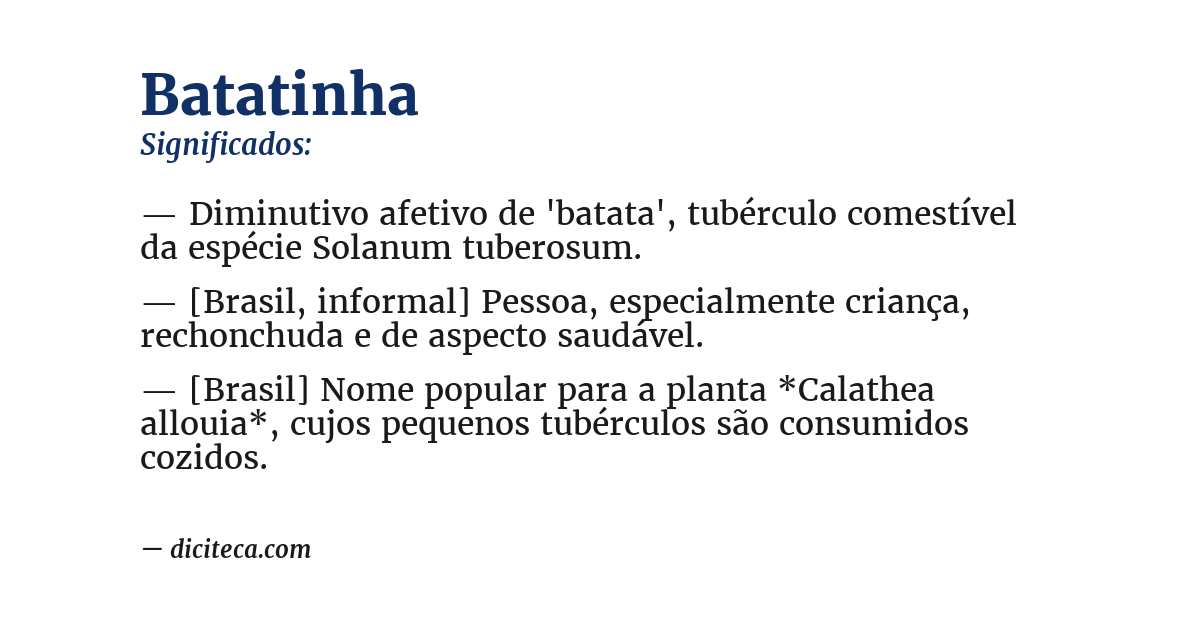 Significado de batatinha
