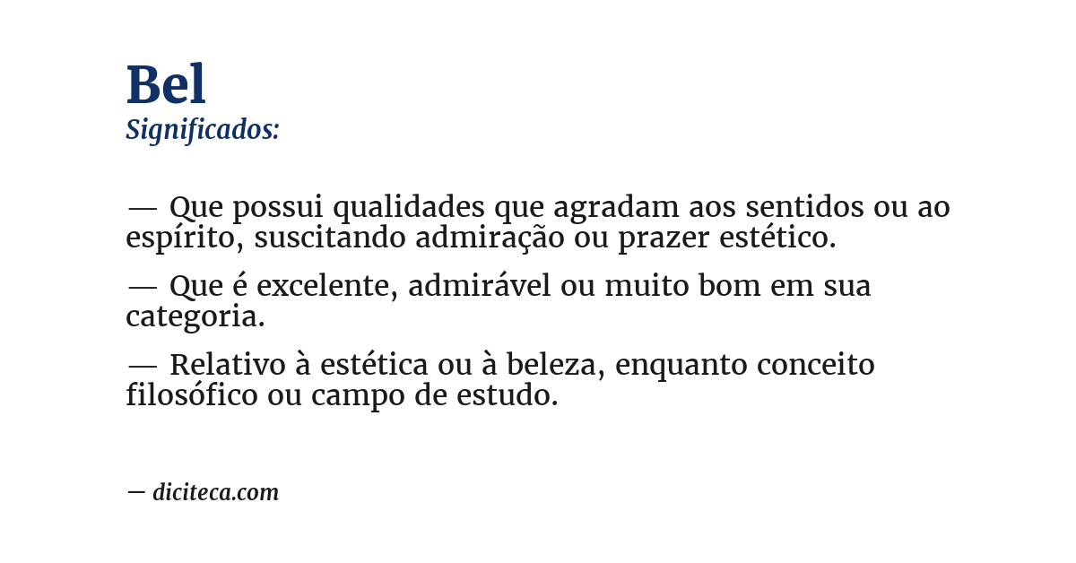 Significado de bel