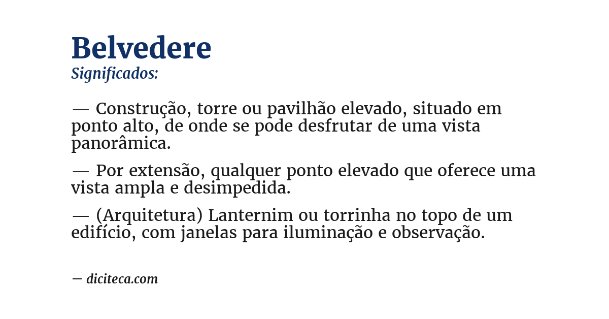 Significado de belvedere