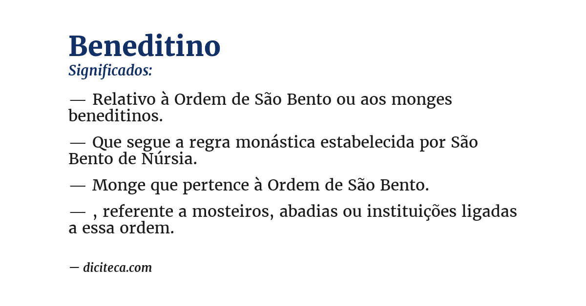 Significado de beneditino