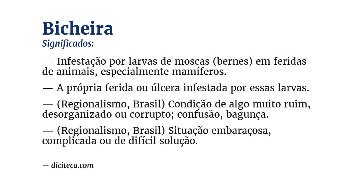 Significado de bicheira