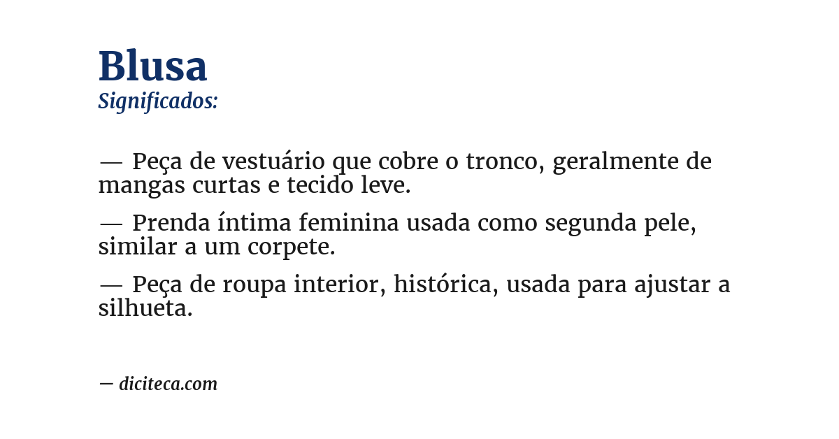 Significado de blusa