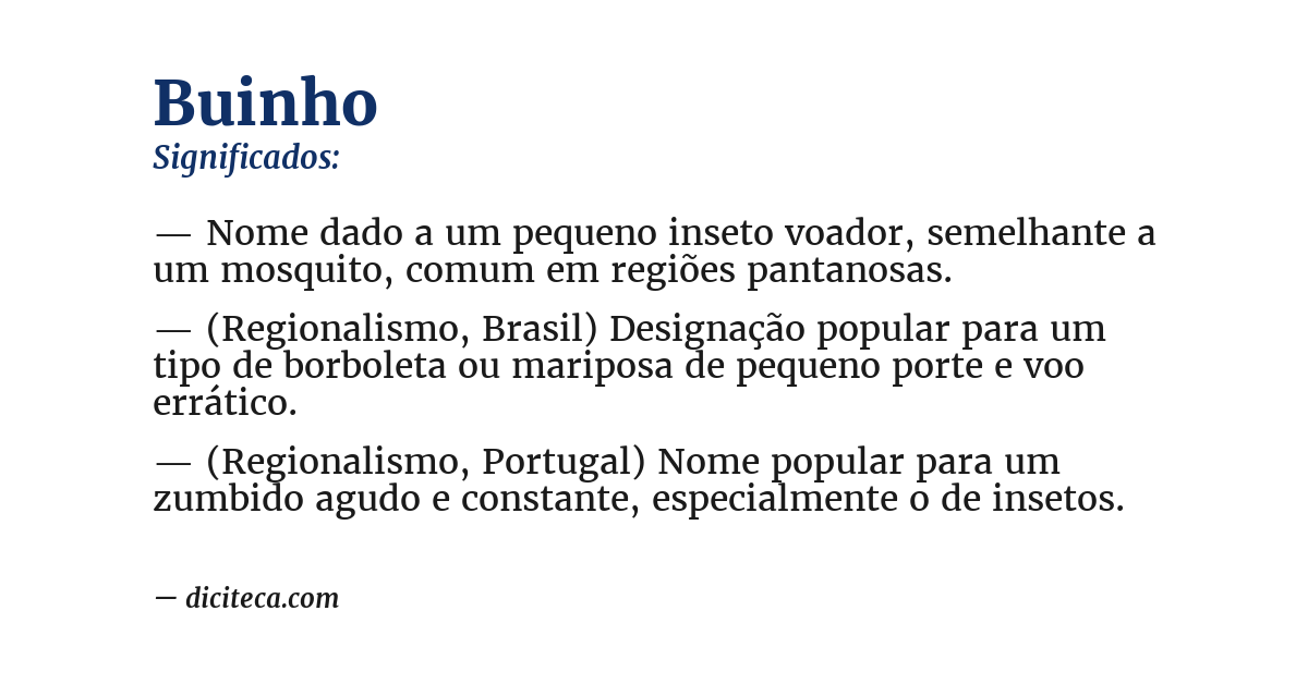 Significado de buinho