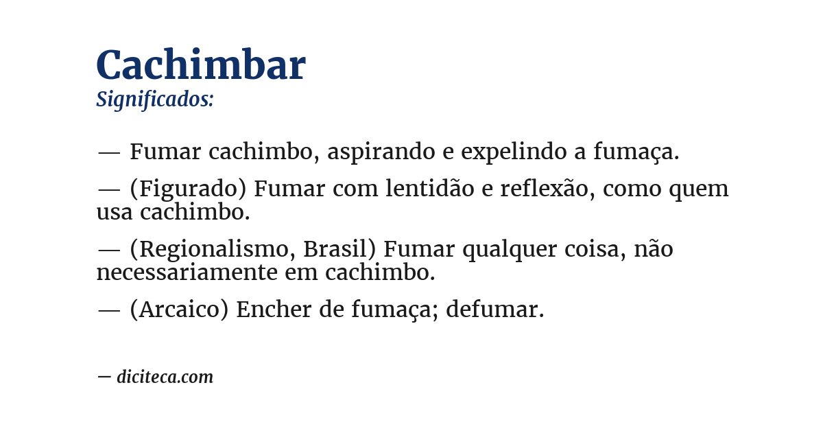 Significado de cachimbar
