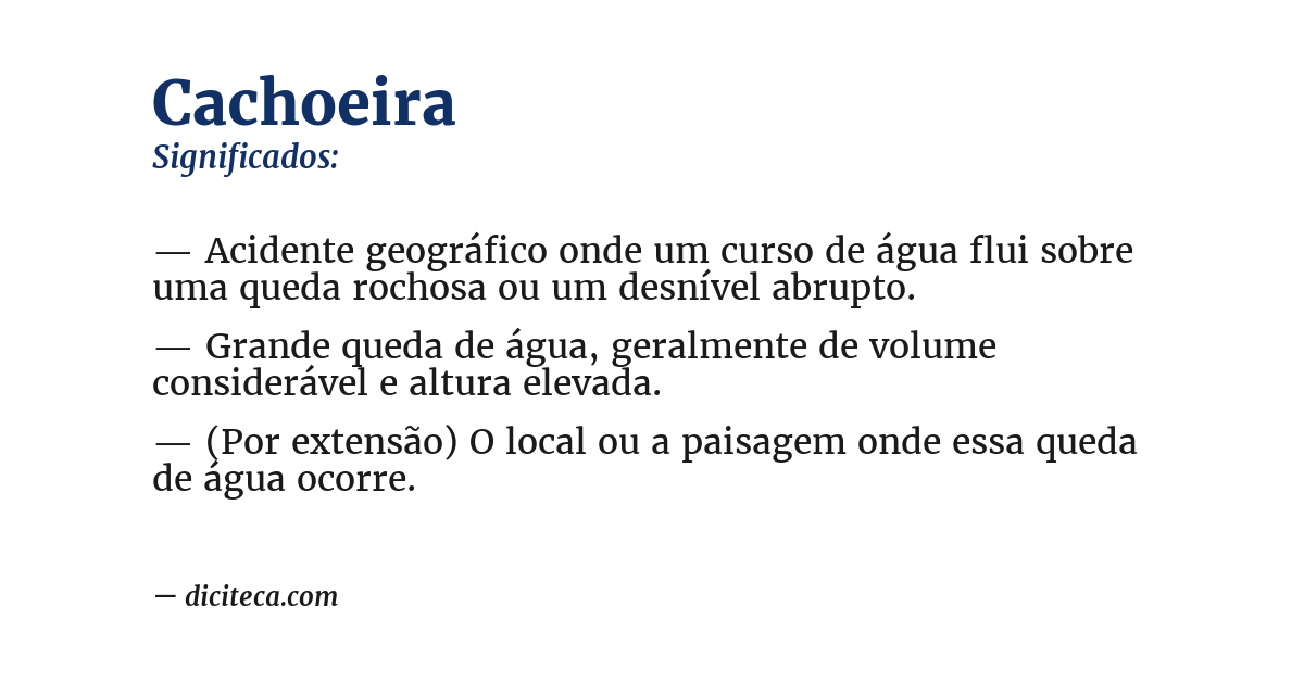 Significado de cachoeira