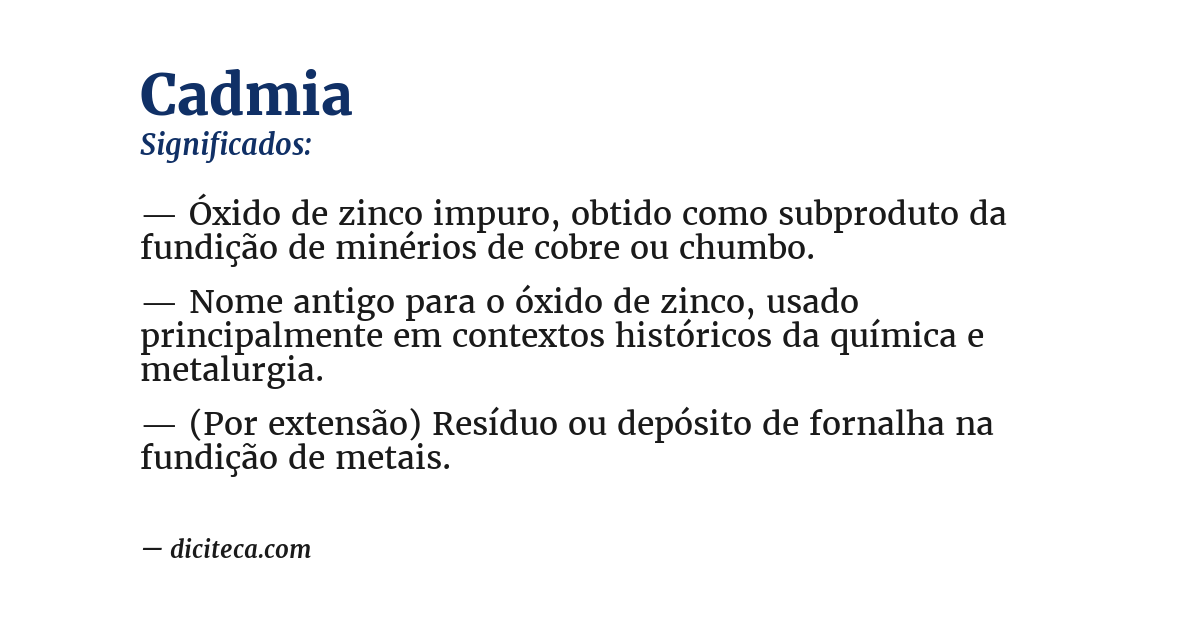 Significado de cadmia