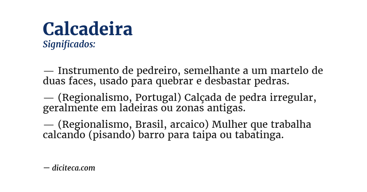 Significado de calcadeira