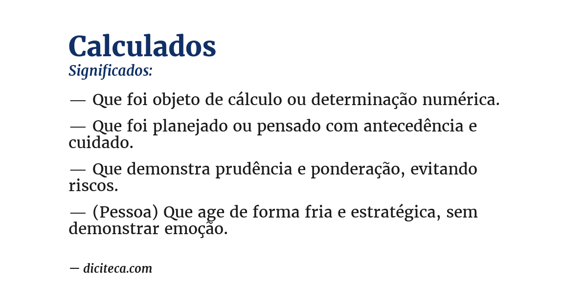 Significado de calculados