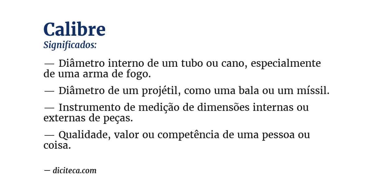 Significado de calibre