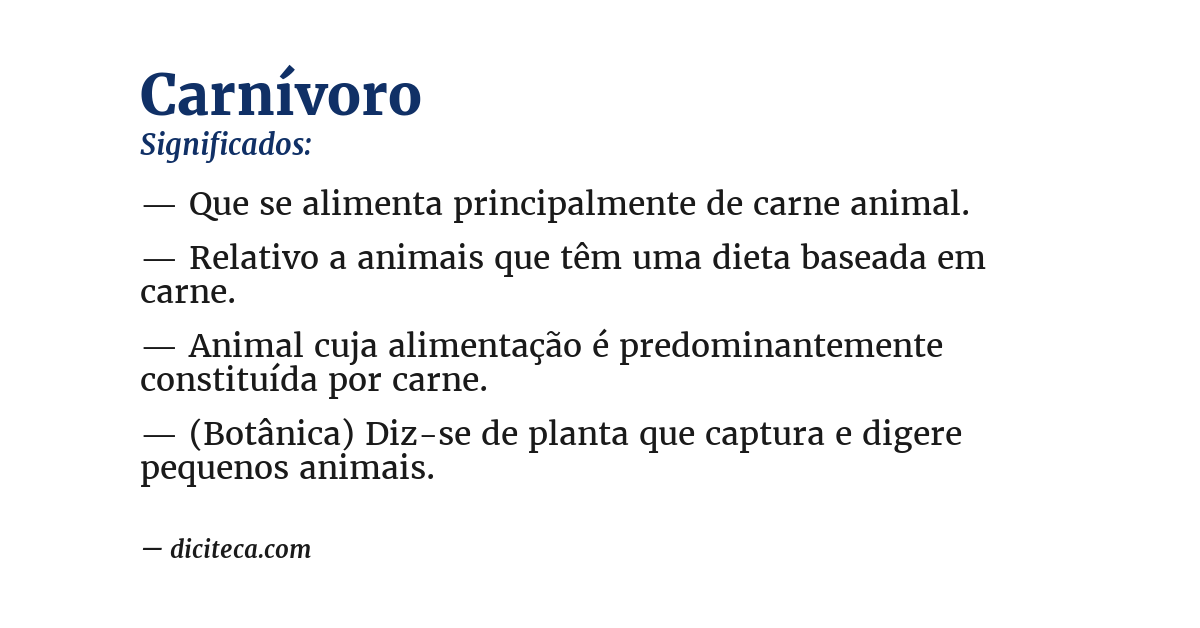 Significado de carnívoro