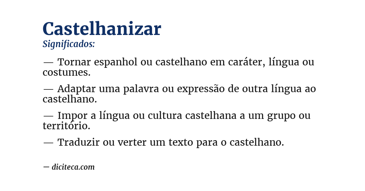 Significado de castelhanizar
