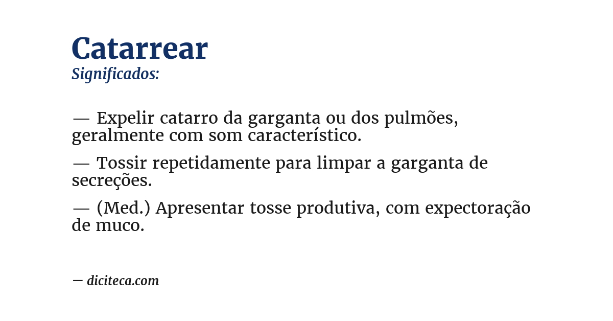 Significado de catarrear