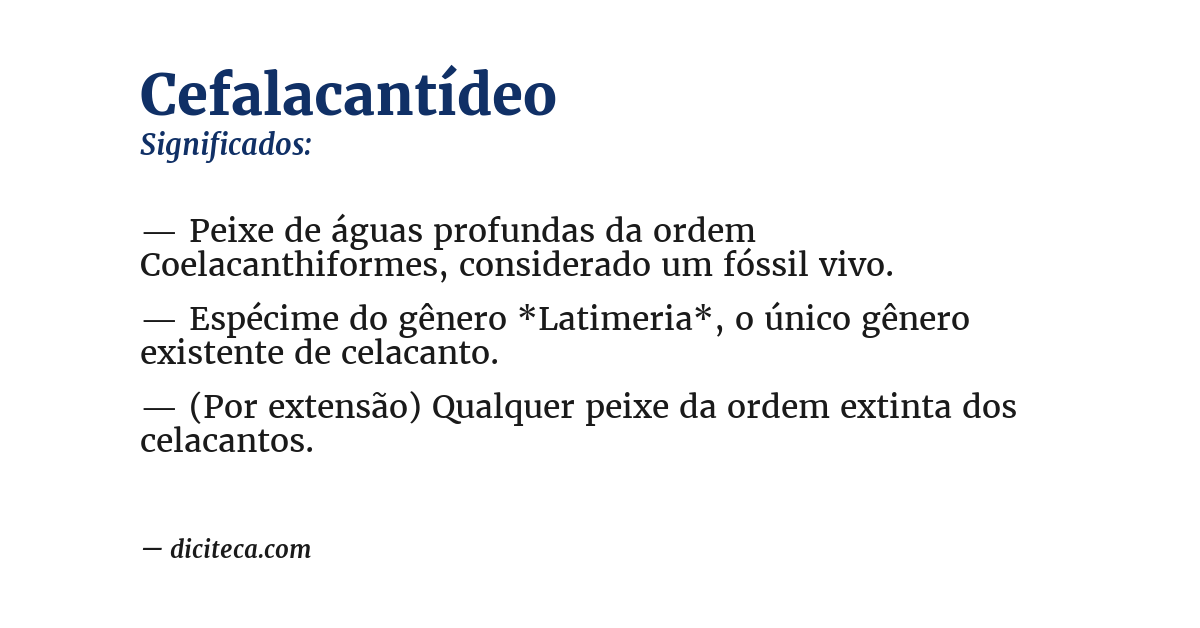 Significado de cefalacantídeo